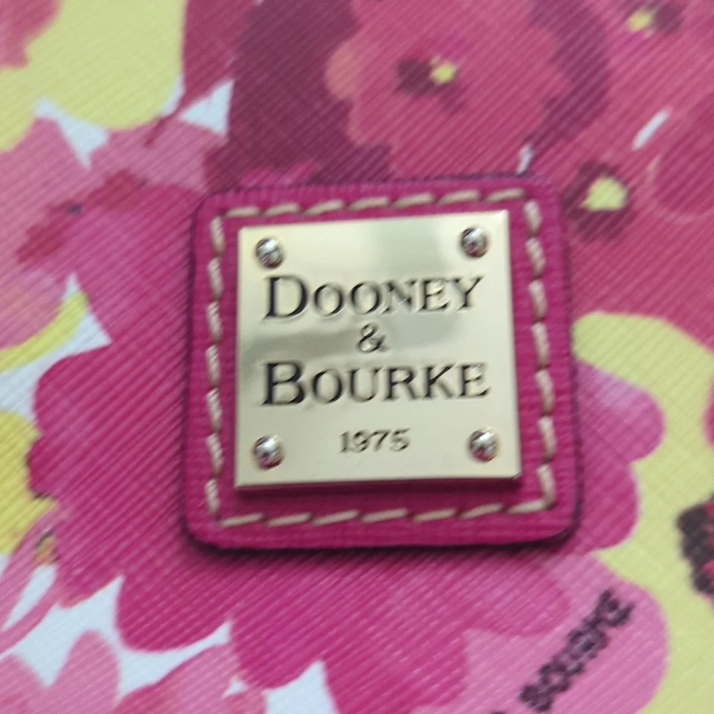 Dooney and Bourke floral Orange Pink And Yellow Print Crossbody Bag - Picture 2 of 7